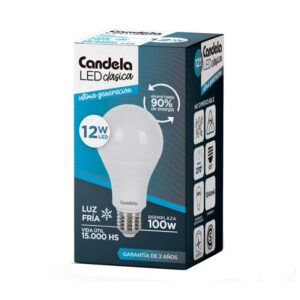 LAMPARA CANDELA LED LUZ FRIA 12W